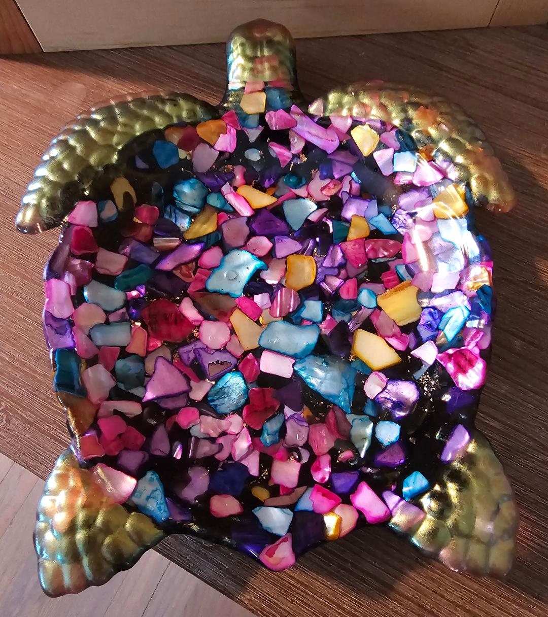 Pink Mosaic Turtle Dish